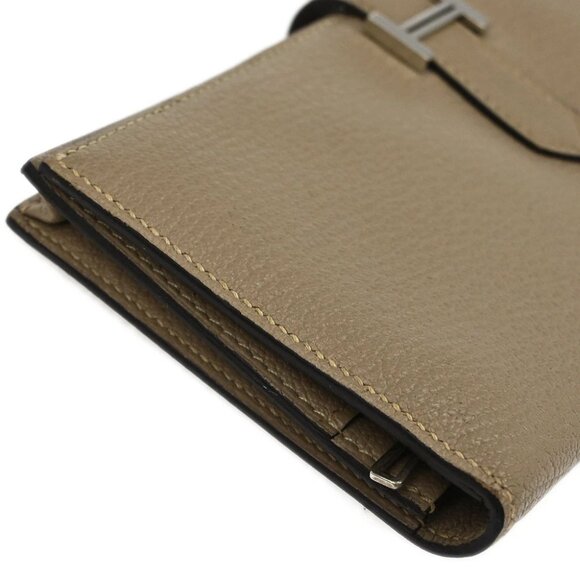 Hermes Gris Tourterelle Mysore Bearn Soufre Bifold Long Wallet - Picture 4 of 8